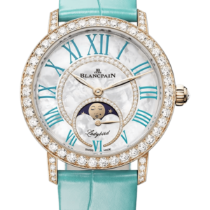 Blancpain Ladybird Colors Phases de Lune Red Gold Turquoise Alligator Ladies Watch - 3662A 2954 55B