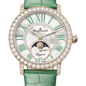 Blancpain Ladybird Colors Phases de Lune Red Gold Green Alligator Ladies Watch - 3662B 2954 55B