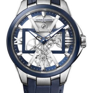 Ulysse Nardin Skeleton X 42 mm Beware of Blast - Titanium Case - Blue Dial - Leather Strap