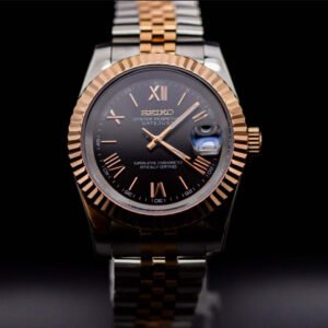 Seikomod Black and Gold Two Tone Date Just