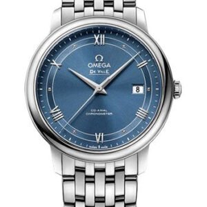 Omega De Ville Prestige Co-Axial Watch - 39.5 mm Steel Case - Blue Dial - 424.10.40.20.03.002