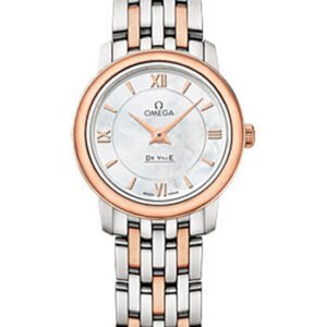 Omega De Ville Prestige Quartz Watch - 24.4 mm Steel And Red Gold Case - Mother-Of-Pearl Dial - Two-Tone Steel And Red Gold Bracelet - 424.20.24.60.05.002