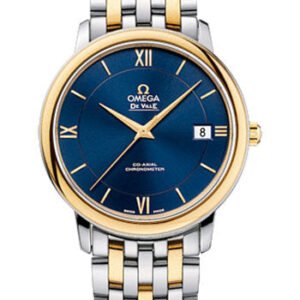 Omega De Ville Prestige Co-Axial Watch - 36.8 mm Steel And Yellow Gold Case - Blue Dial - 424.20.37.20.03.001