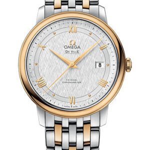 Omega De Ville Prestige Co-Axial Watch - 39.5 mm Steel And Yellow Gold Case - White Silvery Dial - 424.20.40.20.02.001