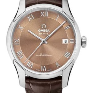 Omega De Ville Hour Vision Co-Axial Master Chronometer Watch - 41 mm Steel Case - Two-Zone Bronze Dial - Brown Leather Strap - 433.13.41.21.10.001