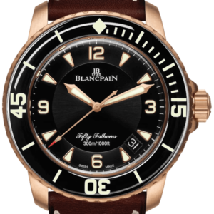 Blancpain Fifty Fathoms Automatique Red Gold Barennia Leather Men's Watch - 5015A 3630 63B