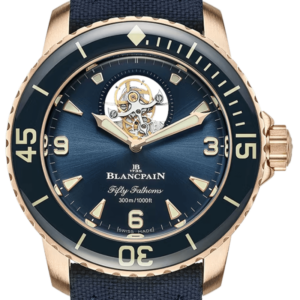 Blancpain Fifty Fathoms Tourbillon 8 Jours Red Gold Blue Canvas Men's Watch - 5025 36B40 O52B
