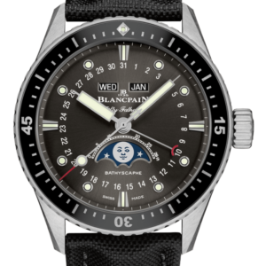 Blancpain Fifty Fathoms Bathyscaphe Quantieme Complet Phases de Lune Steel Canvas Men's Watch - 5054 1110 B52A