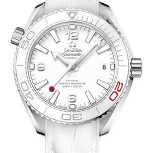 Omega Planet Ocean 600M Co-Axial Master Chronometer - Tokyo 2020 Limited Edition of 2020 Watch - 39.5 mm Steel Case - Unidirectional Bezel - White Dial - White Leather Strap - Additional Steel Bracelet - 522.33.40.20.04.001
