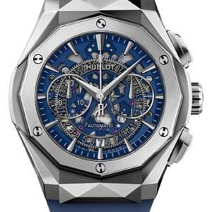 Hublot Classic Fusion Aerofusion Chronograph Orlinski Titanium Blue Watch - 45 mm - Sapphire Crystal Dial - Blue Smooth Rubber Strap Limited Edition of 200-525.NX.5170.RX.ORL21