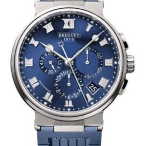 Breguet Marine Chronographe 5527 - Titanium Case - Blue Dial - Blue Rubber Strap - 5527TI/Y1/5WV