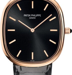 Patek Philippe Golden Ellipse Rose Gold Black Dial - 5738R-001