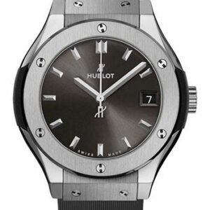 Hublot Classic Fusion Racing Grey Titanium Watch - 33 mm - Gray Dial - Gray Lined Rubber Strap-581.NX.7071.RX