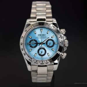 Seikomod Silver Daytona - Ice Blue dial