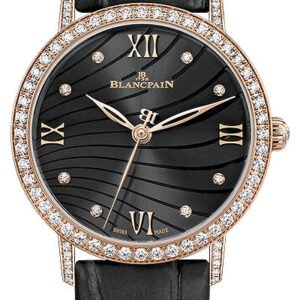 Blancpain Villeret Ultraplate Diamond Red Gold Black Alligator Ladies Watch - 6104 2930 55A
