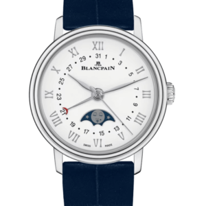 Blancpain Villeret Quantieme Phases de Lune Steel Blue Alligator Ladies Watch - 6106 1127 55A