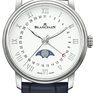 Blancpain Villeret Quantieme Phase de Lune Blue Alligator Ladies Watch - 6126 1127 55B