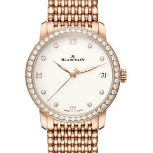 Blancpain Villeret Women Date Red Gold Diamond Ultra-Slim Ladies Watch - 6127 2987 MMB