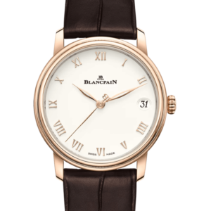 Blancpain Villeret Women Date Red Gold Ultra-Slim Alligator Ladies Watch - 6127 3642 55B