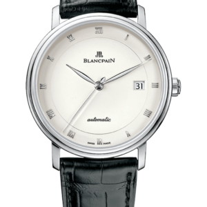 Blancpain Villeret Ultraplate Date Ultra-Slim White Gold Black Alligator Men's Watch - 6223 1542 55A