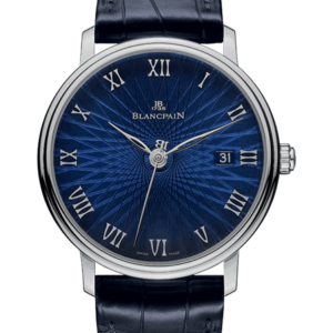 Blancpain Villeret Ultraplate Date White Gold Blue Alligator Men's Watch - 6223C 1529 55A