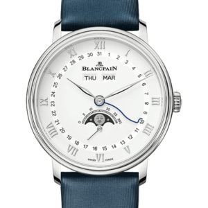 Blancpain Villeret Quantieme Complet Steel Blue Satin Ladies Watch - 6264 1127 95A