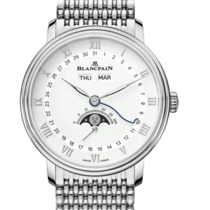 Blancpain Villeret Quantieme Complet White Mille Mailles Steel Men's Watch - 6264 1127 MMB
