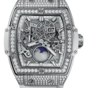 Hublot Big Bang Moonphase Titanium White Pave Watch-647.NE.2070.RW.1604