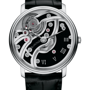 Blancpain Villeret Mouvement Inverse Black Ultra-Slim Men's Watch - 6616 1530 55B