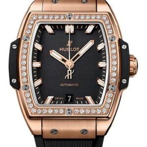 Hublot Spirit Of Big Bang King Gold Diamonds Watch - 39 mm - Black Dial-665.OX.1180.RX.1204