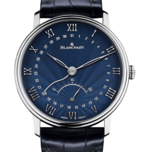 Blancpain Villeret Ultraplate Date Retrograde Seconds Blue Alligator Men's Watch - 6653Q 1529 55B
