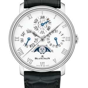 Blancpain Villeret Quantieme Perpetuel Phases de Lune Black Alligator Men's Watch - 6656 1127 55B