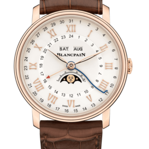Blancpain Villeret Quantieme Complet Phases de Lune GMT Red Gold Alligator Men's Watch - 6676 3642 55A