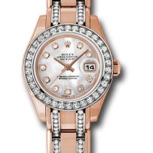 Rolex Everose Gold Lady-Datejust Pearlmaster 29 Watch - 34 Diamond Bezel - Mother-Of-Pearl Diamond Dial - 80285.74945 md
