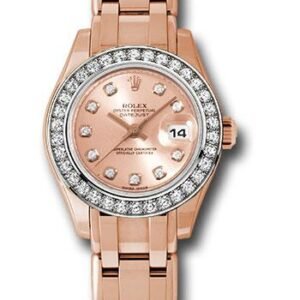 Rolex Everose Gold Lady-Datejust Pearlmaster 29 Watch - 34 Diamond Bezel - Pink Diamond Dial - 80285 pchd