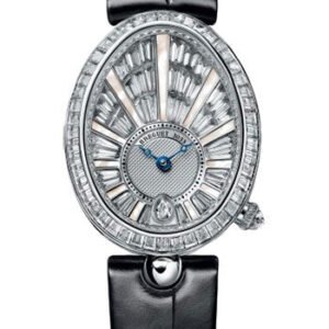 Breguet Reine de Naples 8939 - White Gold Case - Baguette Diamond Paved Dial - Black Leather Strap - 8939BB/6D/964/DD0D3L