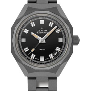 Zenith Defy Revival Shadow Watch - 37 mm Microblasted Ti Case - Black Dial - Micoblasted Titanium Ladder Bracelet - 97.A3642.670/21.M3642