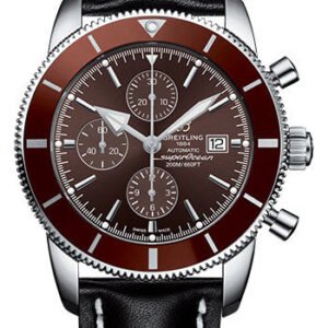 Breitling Superocean Heritage II Chronograph 46 Watch - Steel Case - Copperhead Bronze Dial - Black Leather Strap - A1331233/Q616/442X/A20D.1