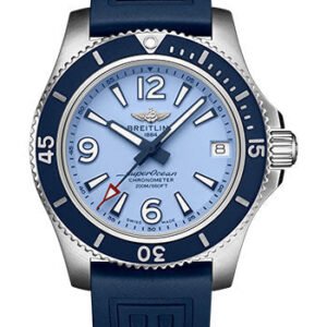 Breitling Superocean Automatic 36 Watch - Steel - Blue Dial - Blue Diver Pro III Strap - Tang Buckle - A17316D81C1S1