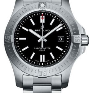 Breitling Chronomat Colt Automatic 44 Watch - Steel Case - Volcano Black Dial - Steel Pilot Bracelet - A17388101B1A1