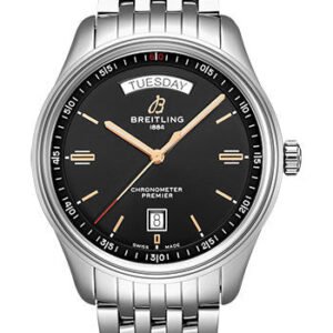 Breitling Premier Automatic Day & Date Watch - 40mm Steel Case - Black Dial - Steel Bracelet - A45340241B1A1