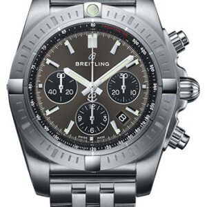 Breitling Chronomat B01 Chronograph 44 Watch - Steel Case - Blackeye Gray Dial - Steel Pilot Bracelet - AB0115101F1A1