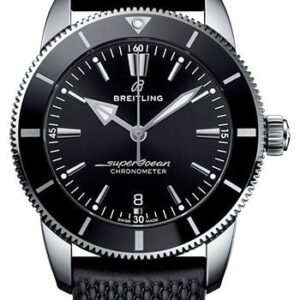 Breitling Superocean Heritage II B20 Automatic 44 Watch - Steel Case - Black Dial - Black Rubber Aero Classic Strap - AB2030121B1S1