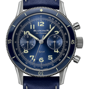 Blancpain Air Command Titanium Blue Calfskin Men's Watch - AC02 12B40 63B