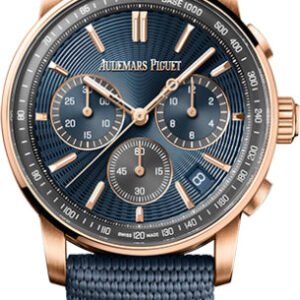 Audemars Piguet 41mm Code 11.59 Chronograph Pink Rose Gold Blue Dial 26393OR.OO.A348KB.01