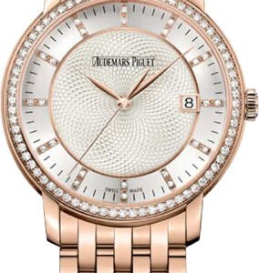 Audemars Piguet Jules Audemars Selfwinding 39mm Silver Guilloche Index Diamond Set Rose Gold | 15173OR.ZZ.1270OR.01