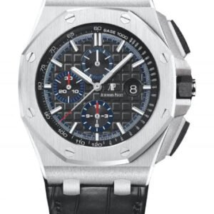 Audemars Piguet Royal Oak Offshore Selfwinding Chronograph Platinum Black Index Dial & Fixed Bezel Leather Bracelet | 26412PT.OO.A002CR.01