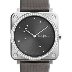 Bell & Ross BR S Grey Diamond Eagle Diamonds Watch - Calfskin Strap
