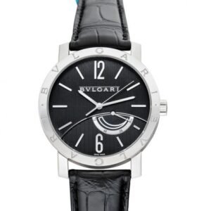 Bvlgari Manual-winding Black Dial Stainless Steel Men's Watch