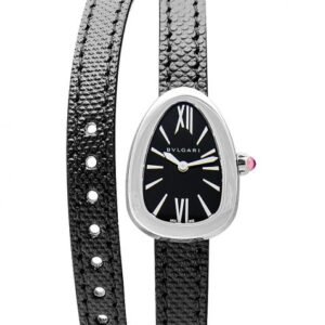 Bvlgari Serpenti Black Dial Ladies Double Wrap Leather Watch 102782